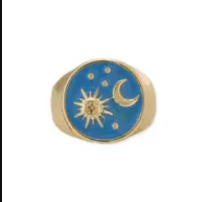 My Blue Heaven Gold Celestial Ring