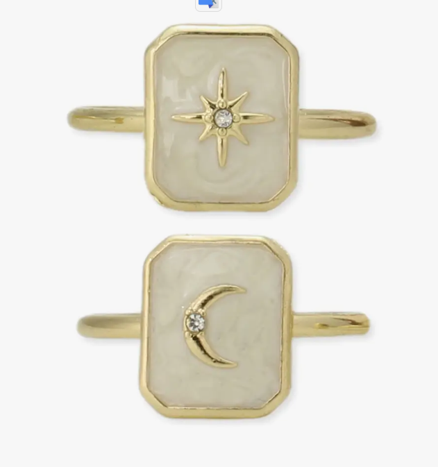 Pearly Skies Gold Celestial Ring