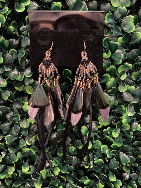 Feather Drop Earrings