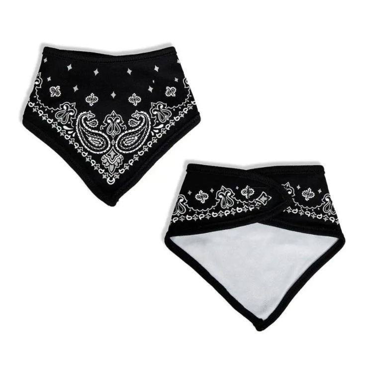 Bandana Bibs - Black/White/Grey - 3pcs