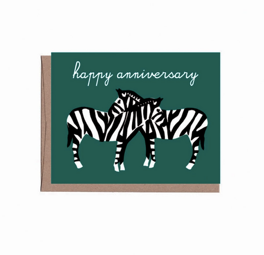Necking Zebras Anniversary Card