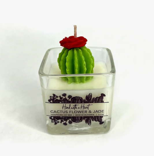 Cactus flower & Jade Soy Wax Candle 2.5oz