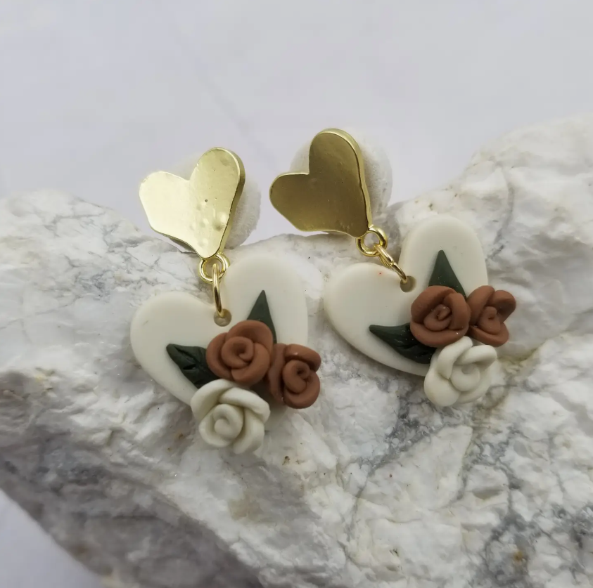 Classic Polymer Clay Medium 1.5 Hoop Earrings