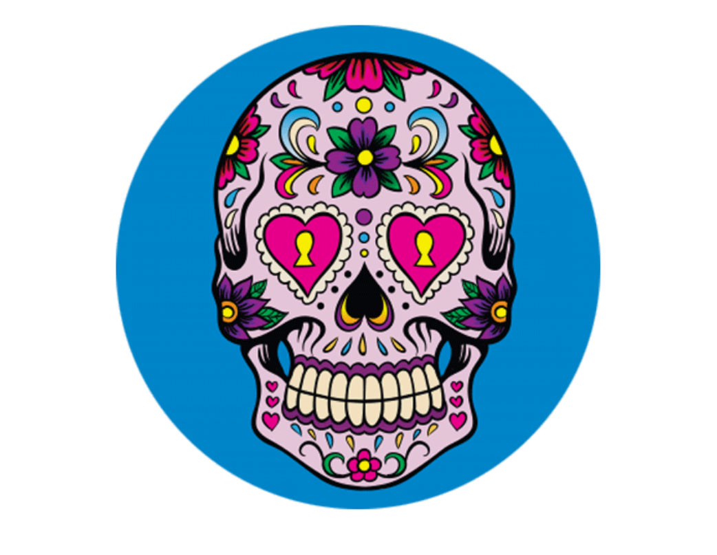 Blue Sugar Skull 1.25" Button