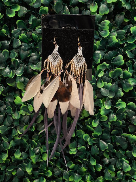 Feather Drop Earrings