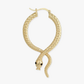 Egyptian Princess Gold Snake Hoop Earrings