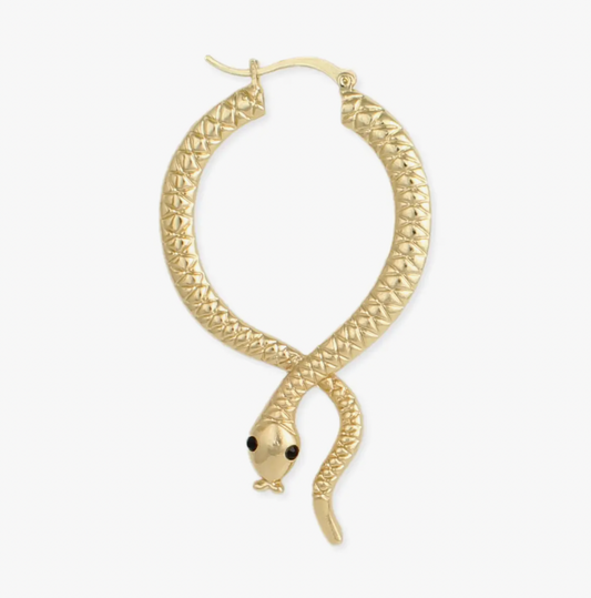 Egyptian Princess Gold Snake Hoop Earrings