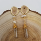 Handmade Wired Natural Crystal Shell Pearl Earrings