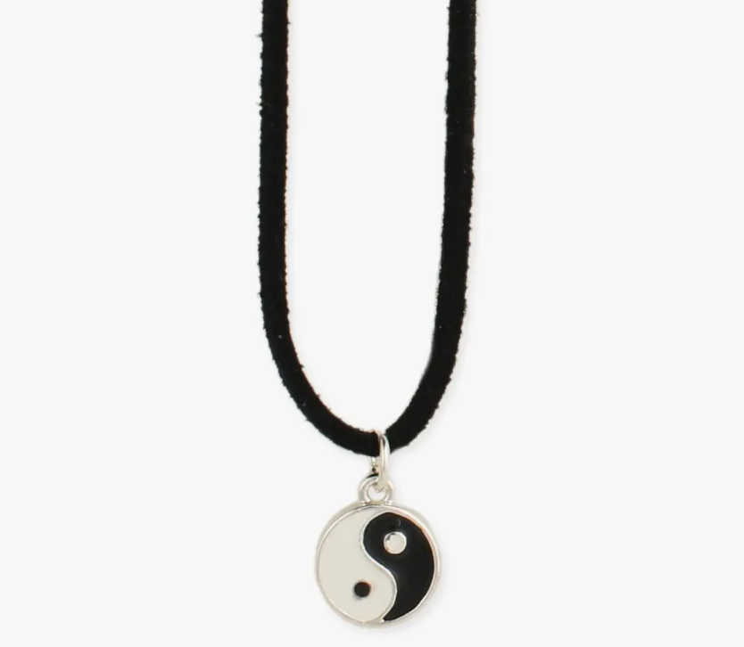 Black Cord Yin Yang Pendant Necklace