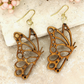 Woodcraft Cutout Butterfly Wood Earrings
