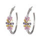 Floral Rhinestone Hoop Earrings