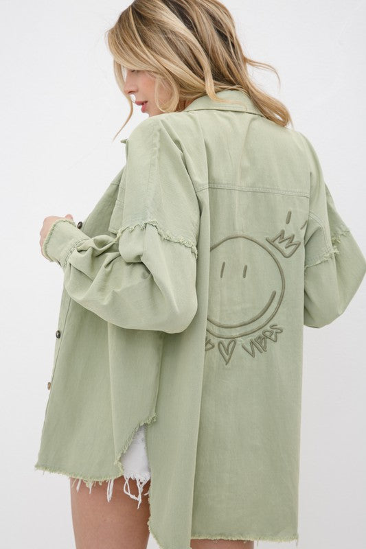 Lightweight Jacket Smiley Embroidered