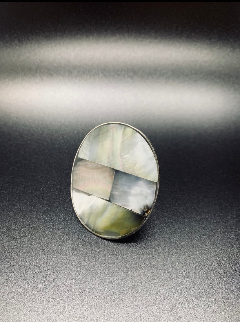 Adjustable OverSized Marble Ring