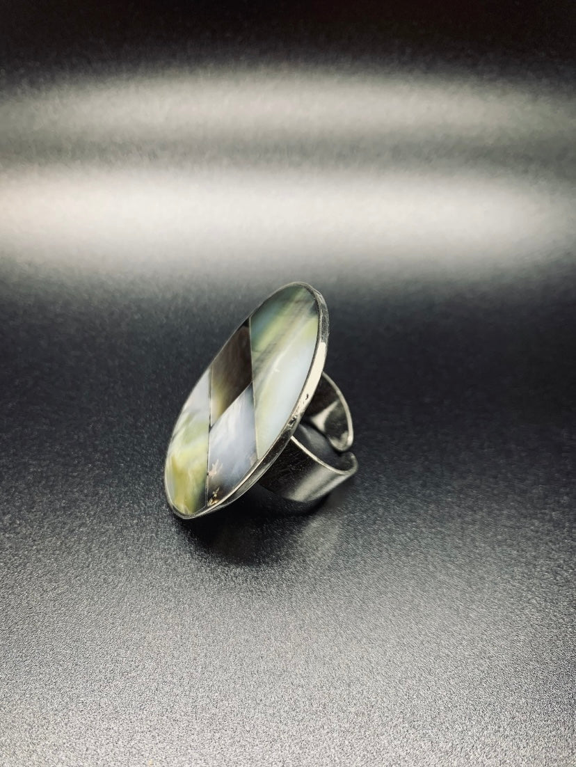 Adjustable OverSized Marble Ring