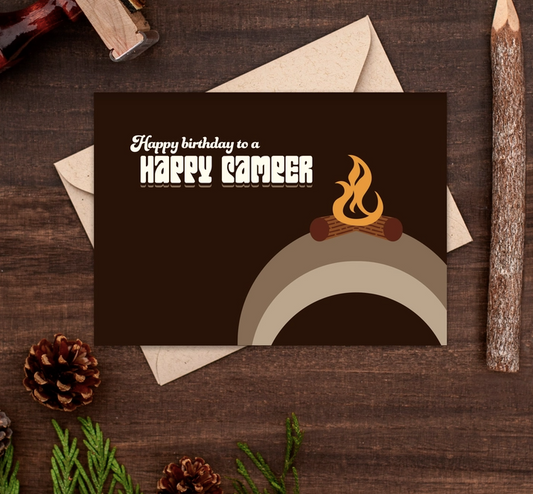 Happy Birthday Happy Camper Greeting Card