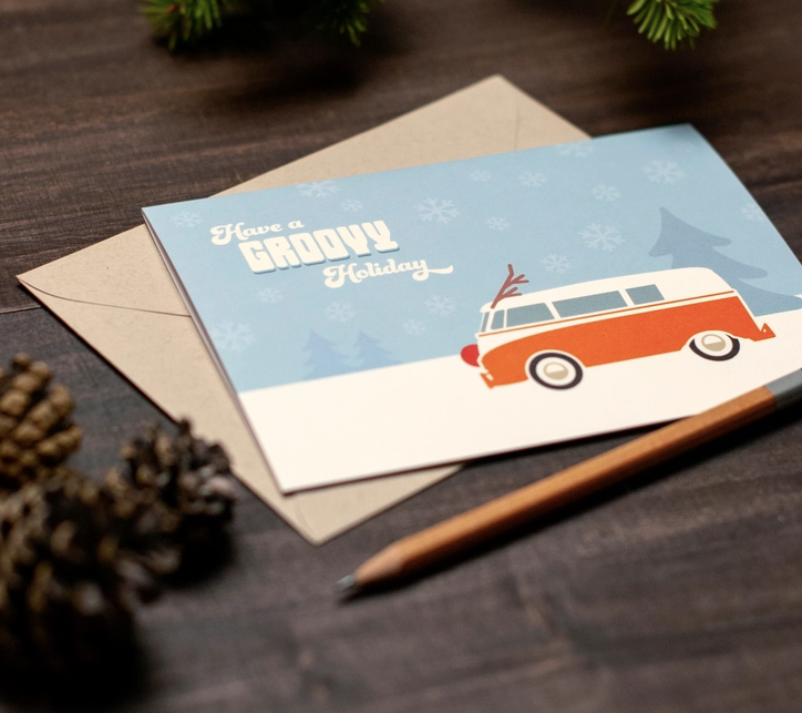Groovy Holiday Greeting Card
