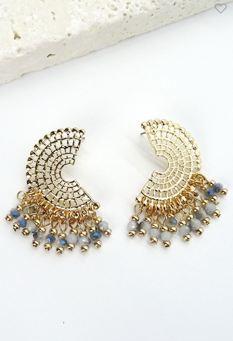 FILIGREE WITH BEADS DROP EARRING