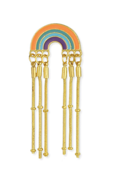 Dripping Gold Rainbow Post Earrings