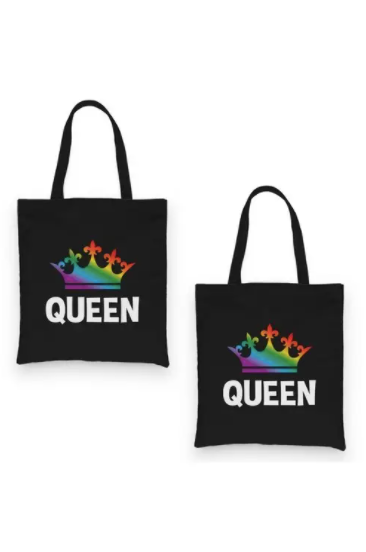 Queen Queen Rainbow Crown Canvas Bag