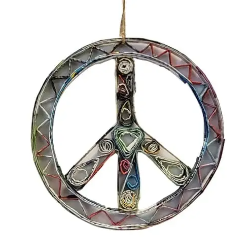 Peace Sign Ornament - Recycled Paper
