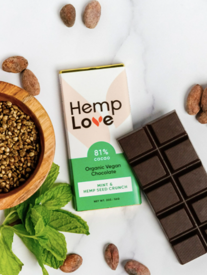 Lavender Salt & Hemp Seed Crunch Organic Chocolate Bar