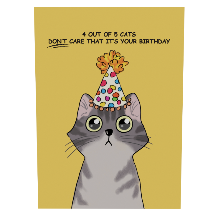 Purrfect Birthday Funny 3D Greeting Card