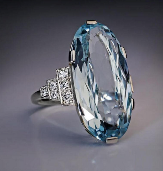 Round Blue Hazelite Ring