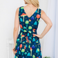 COLORFUL MUSHROOM PRINT DRESS WITH POCKET AND TIE BACK
