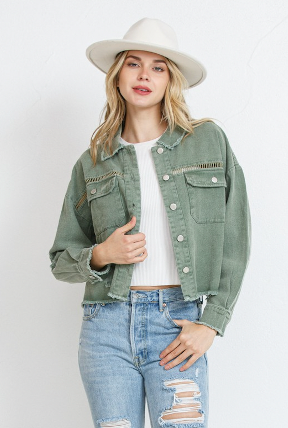 Distressed Crop Jacket