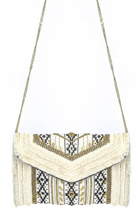 Boho Embroidered Rectangle Crossbody Bag