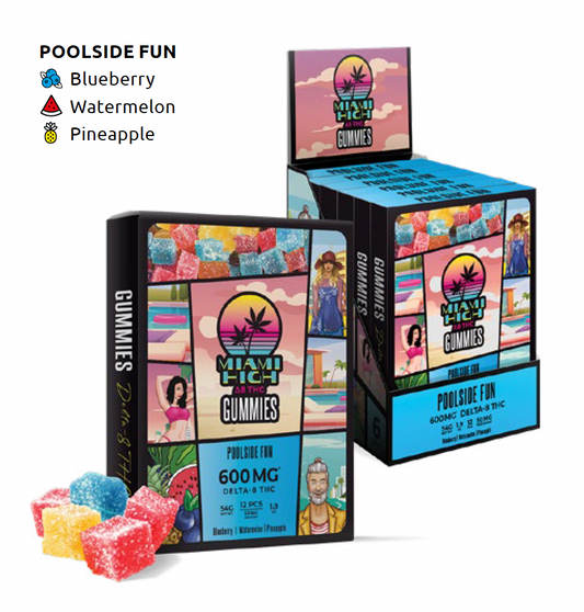 Miami High Gummies Poolside Fun Delta 8 600mg (In Store PICK UP ONLY)