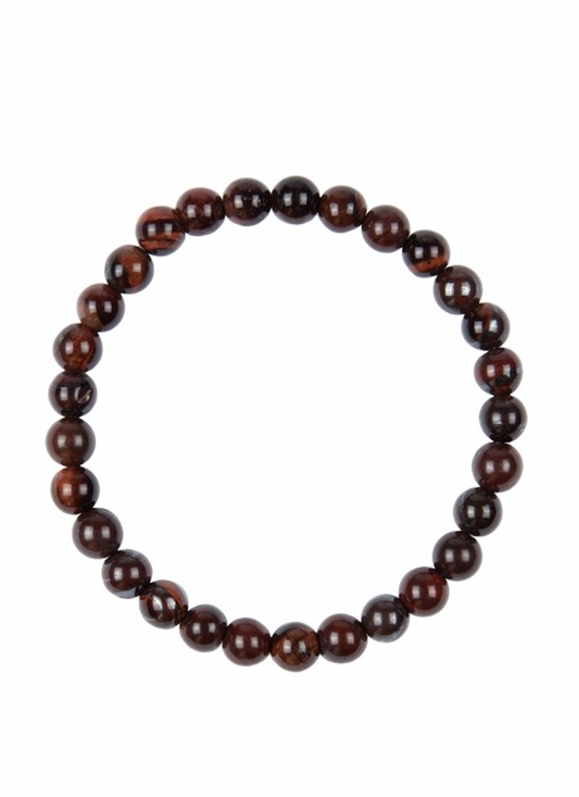 AB Red Tiger Eye Stone Stretch Bracelet