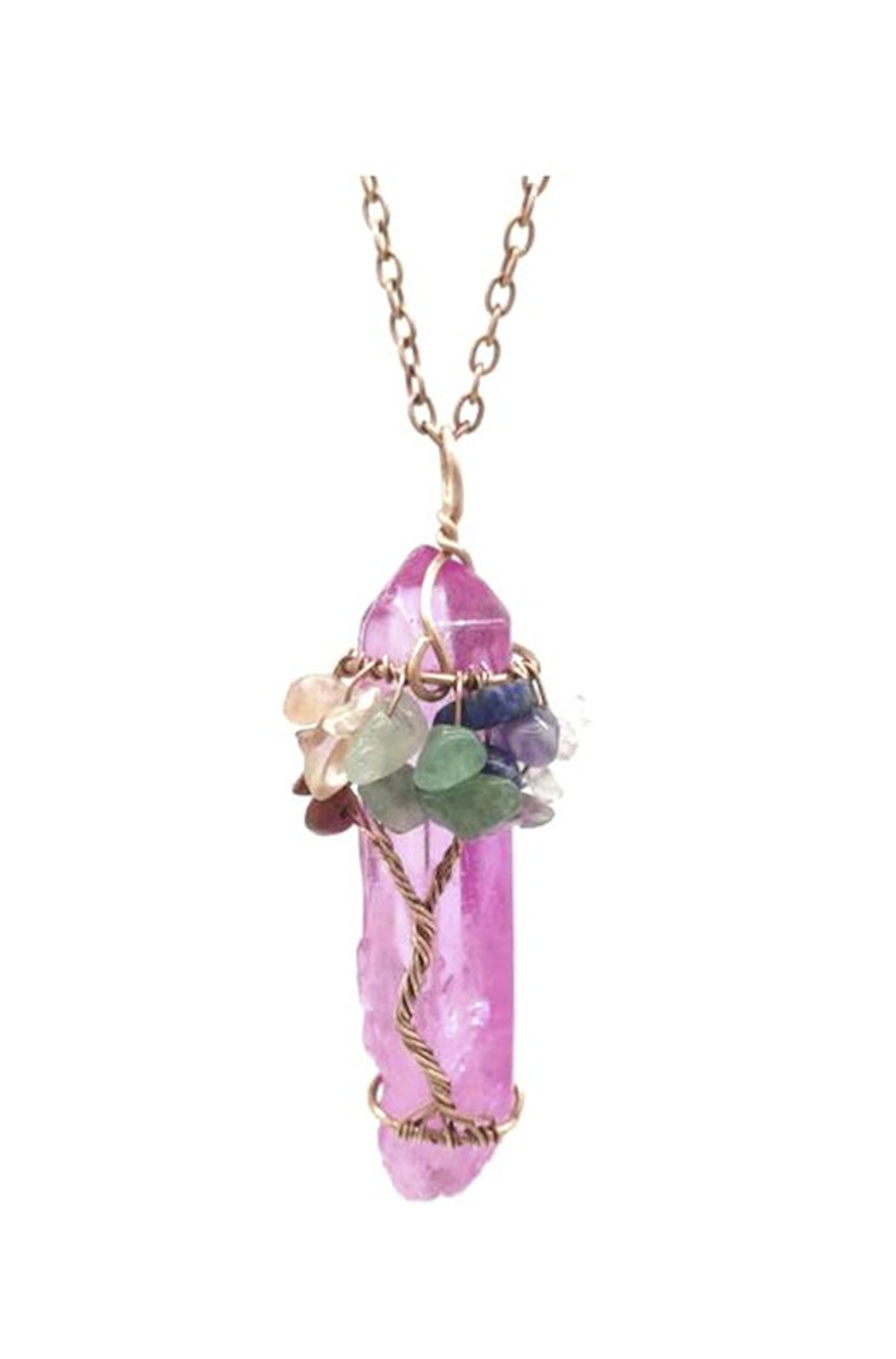 Tree Of Life Crystal Column Necklace