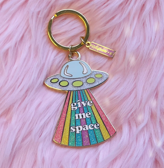 UFO - Give Me Space Enamel Keychain