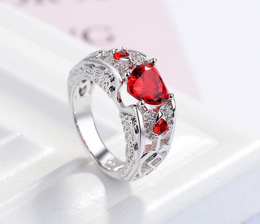 New Creative Red Love Opening Ring