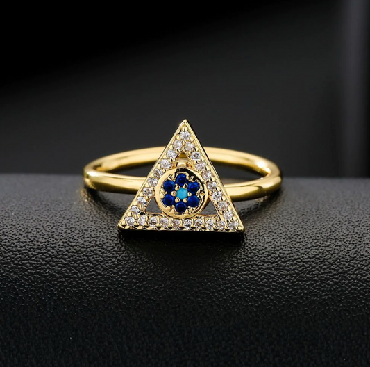 New Statement Rotatable Triangle Shaped Open Ring