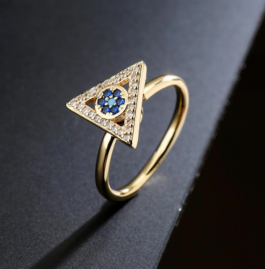 New Statement Rotatable Triangle Shaped Open Ring