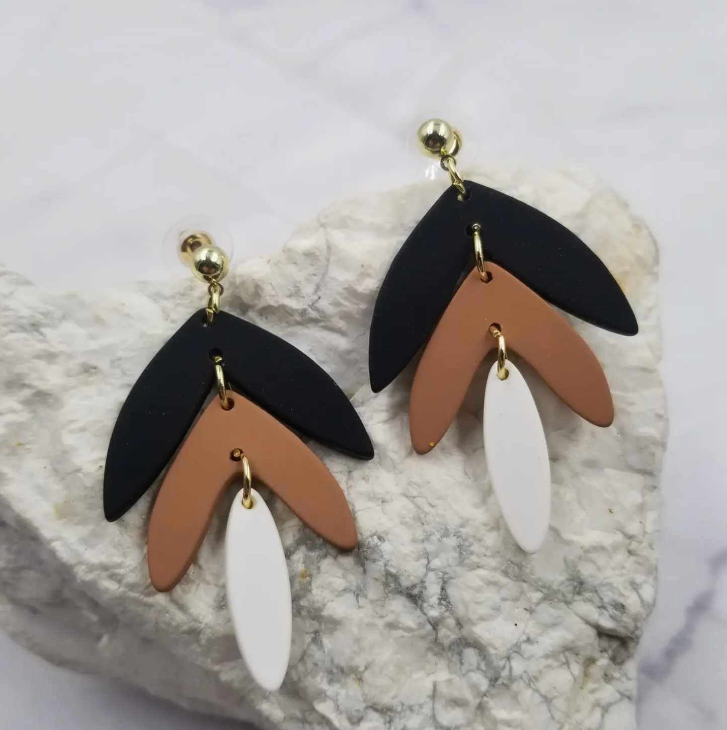 Handmade Leaf Polymer Clay Earrings