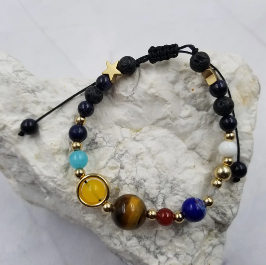 Handmade Natural Stone Solar System Bracelet