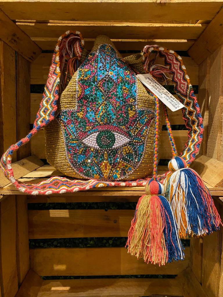 Hamsa colors wayuu bag