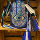 Blue Hamsa wayuu bag