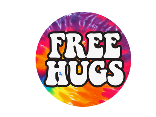 Tie Dye Free Hugs 1.25" Button