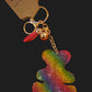 Rainbow teddy key chain