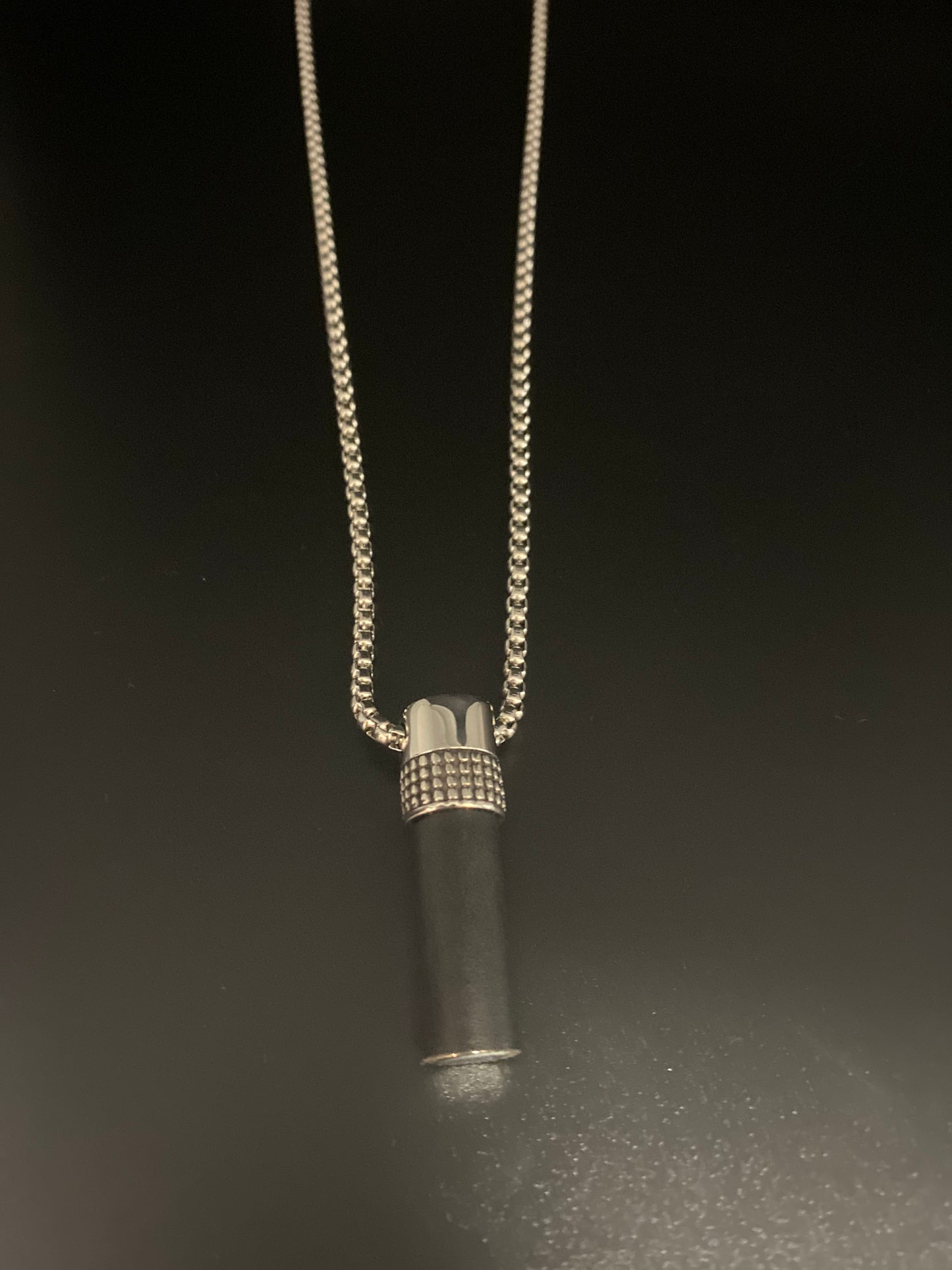 Black stone chain necklace