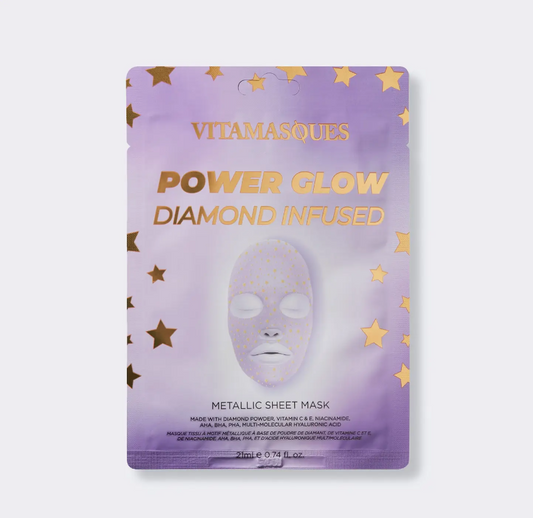 Power Glow Diamond Infused Metallic Face Sheet Mask