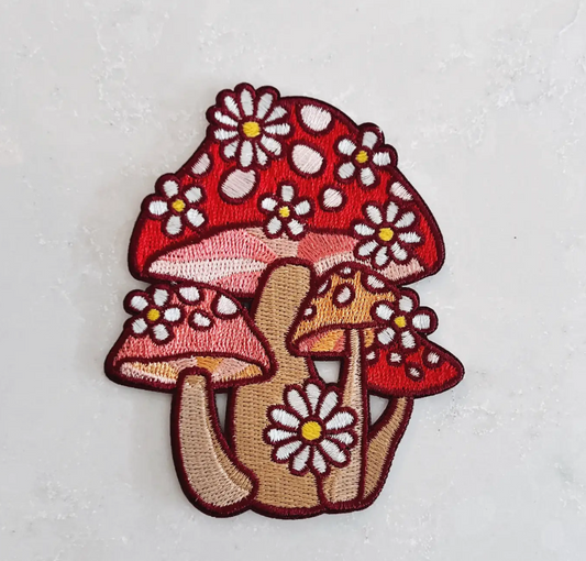 Mushroom & Daisy Cluster Patch - Medium